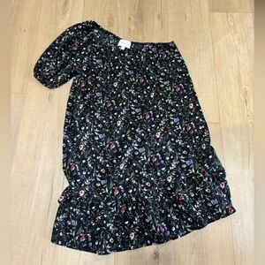 French Grey Black Floral Dress